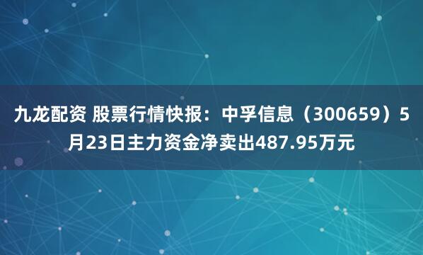 九龙配资 股票行情快报：中孚信息（300659）5月23日主力资金净卖出487.95万元
