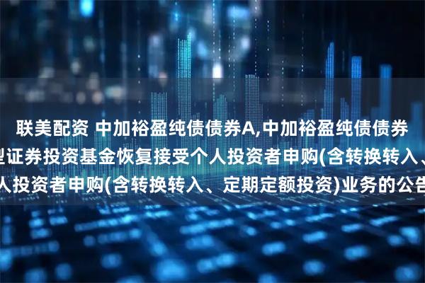 联美配资 中加裕盈纯债债券A,中加裕盈纯债债券C: 中加裕盈纯债债券型证券投资基金恢复接受个人投资者申购(含转换转入、定期定额投资)业务的公告